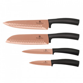 Set 4 cutite otel inoxidabil Rose Gold Metallic Collection Berlinger Haus BH 2385