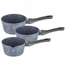Set cratite marmorate (3 piese) din aluminiu forjat Forest Dark Gray Line Berlinger Haus BH 1585