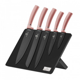 Set cutite otel inoxidabil (6 piese) cu stand magnetic I-Rose Edition Berlinger Haus BH 2516
