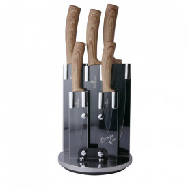 Set cutite otel inoxidabil cu suport rotativ (6 piese) Forest Light Brown Berlinger Haus BH 2531