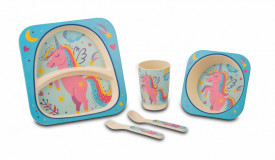 Set serviciu masa copii Unicorn farfurie, bol, cana, tacamuri NV 187 016