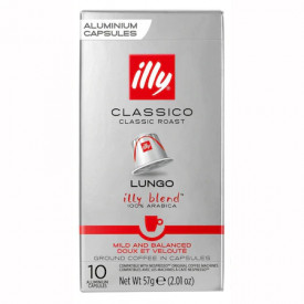Capsule cafea Illy Lungo Classico, compatibile Nespresso, 10 capsule, 57 gr.