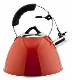 Ceainic rosu din otel inoxidabil (inox) cu avertizare sonora 3 Litri Aquatic Carl Schmidt Sohn OT 58449