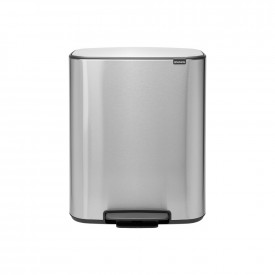 Coș de gunoi Brabantia Bo Pedal 60L, oțel mat, rezistent la amprentă 1003186