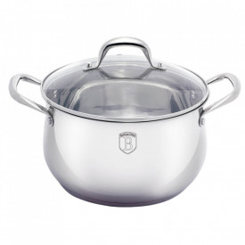 Oala cu capac otel inoxidabil 24 cm Silver Belly Berlinger Haus BH 1420