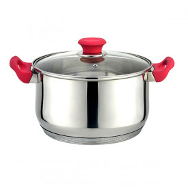 Oală din oțel inoxidabil cu capac Muhler MR-4672 26x14cm, 7L, roșu 648796