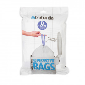 Sac de gunoi Brabantia mărimea B, 15-20L, 40 buc, alb 649758