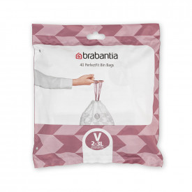 Sac de gunoi Brabantia PerfectFit NewIcon mărimea V, 3L, 40 buc, pachet 1005507