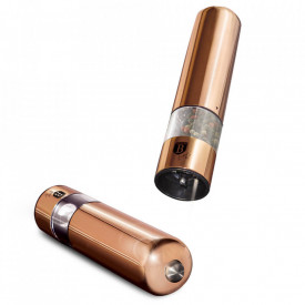 Set 2 Rasnite electrice pentru sare si piper Rose Gold Metallic Line Berlinger Haus BH 1905