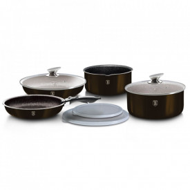 Set oale si tigai (9 piese) Metallic Line Shiny Black Edition BerlingerHaus BH 7041