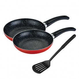 Set tigăi Muhler MR-2824S cu spatulă 24x4,5 cm, 28x5 cm, roșu 1003590