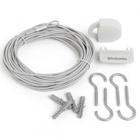 Set uscator pentru rufe Brabantia 12m, corzi si accesorii, Alb 90300174