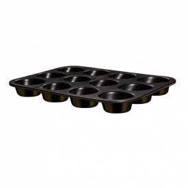 Tava pentru copt 12 briose Metallic Line Shiny Black Edition BerlingerHaus BH 6807