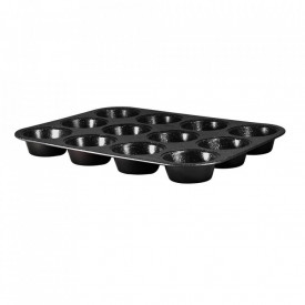 Tava pentru cuptor marmorata 12 briose 36x26 cm Black Silver Collection Berlinger Haus BH 1436