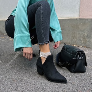 Botine Lorelai Black Glitter