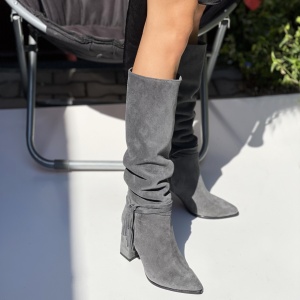 Cizme Linnea Tall Grey Piele Ntaurala
