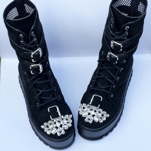 Ghete Strap Bej/negru diamond - Img 2