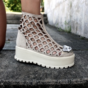 Ghete Tisa Zipper SUMMER METAL BEJ - Img 5