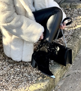 Botine Kiara negru PIELE NATURALA