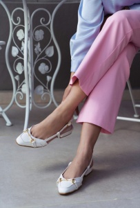 Pantofi Balerina White
