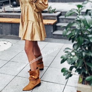 Cizme Serena Short Chestnut piele naturala - Img 3
