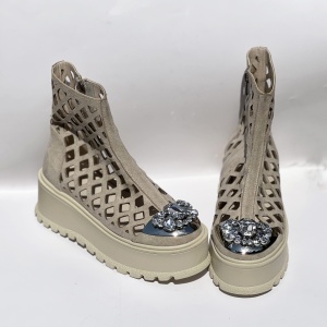 Ghete Tisa Zipper SUMMER METAL BEJ - Img 2