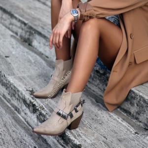Botine Western Bej