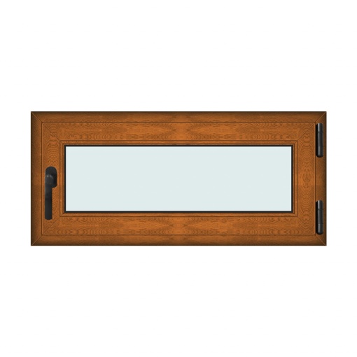 Fereastra 110x50cm, 1 canat, maro, stejar auriu, dreapta si rabatare, Klass, 7cm, 6 camere, 2 garnituri
