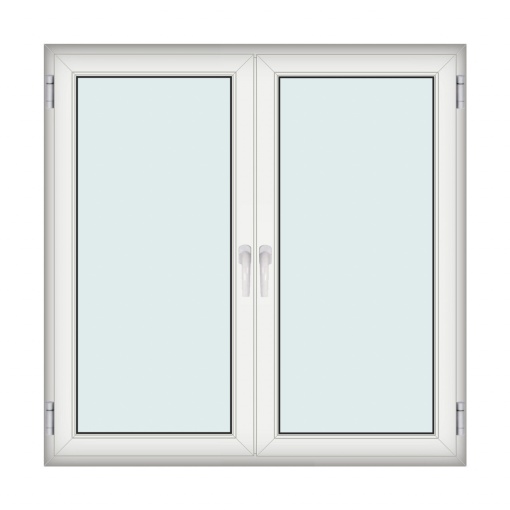 Fereastra 161x162cm, 2 canate, 2 deschideri, cu montant fix, alb, Kirchberger