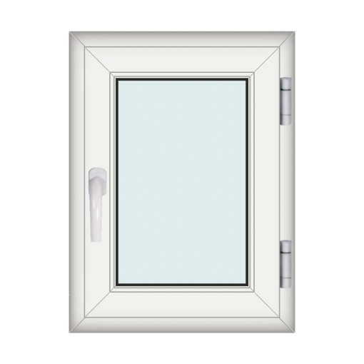 Fereastra 60x80cm, 1 canat, alb, dreapta si rabatare, Klass, 7cm, 6 camere, 2 garnituri