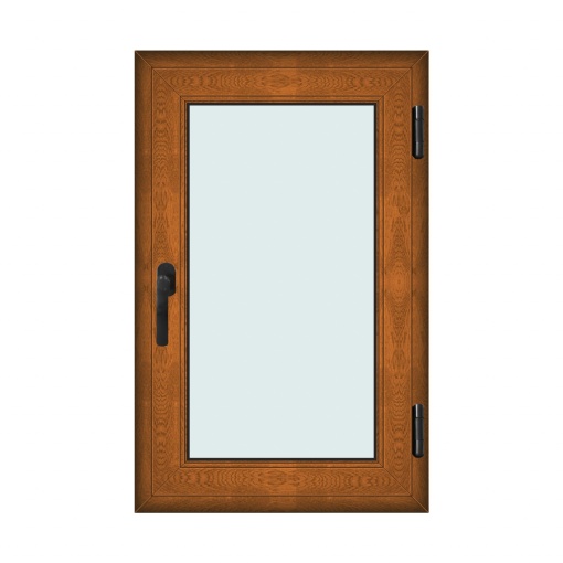 Fereastra 70x110cm, 1 canat, maro, stejar auriu, dreapta si rabatare, Klass, 7cm, 6 camere, 2 garnituri