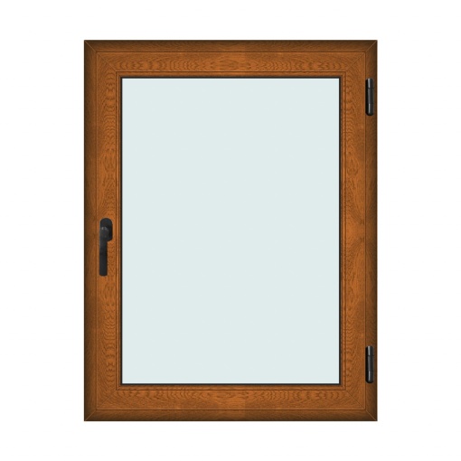 Fereastra 100x130cm, 1 canat, maro, stejar auriu, dreapta si rabatare, Klass, 7cm, 6 camere, 2 garnituri