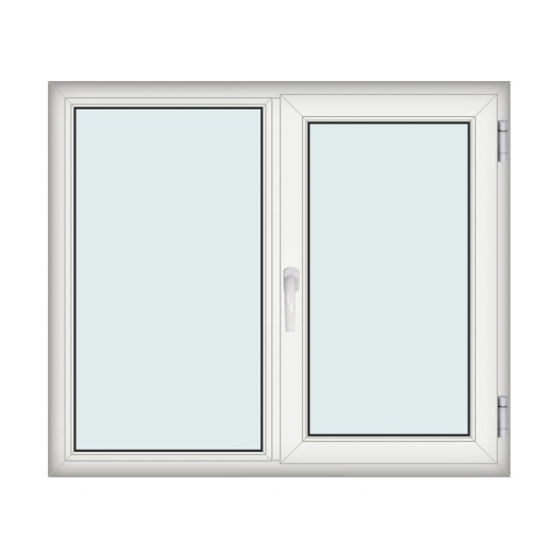 Fereastra 140x120cm, 2 canate, alb, dreapta si rabatare, Eurotech, 8.1cm, 6 camere, 3 garnituri