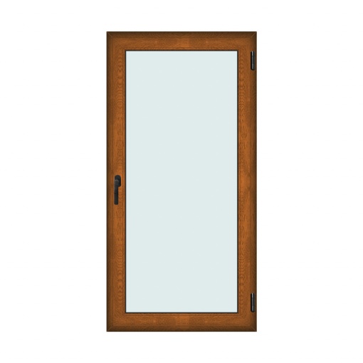 Fereastra 100x200cm, 1 canat, maro, stejar auriu, dreapta si rabatare, Klass, 7cm, 6 camere, 2 garnituri