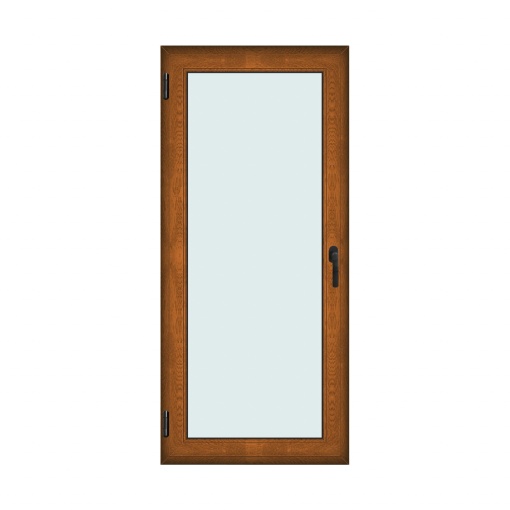 Fereastra 90x200cm, 1 canat, maro, stejar auriu, stanga si rabatare, Klass, 7cm, 6 camere, 2 garnituri