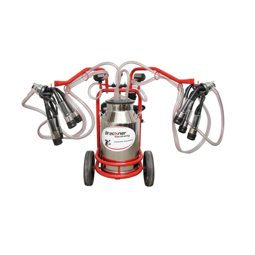 Aparat de muls vaci cu grup colector 160cc, sasiu galvanizat, bidon inox 40L, 2 posturi