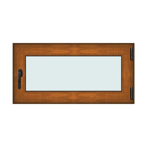 Fereastra 120x60cm, 1 canat, maro, stejar auriu, dreapta si rabatare, Klass, 7cm, 6 camere, 2 garnituri