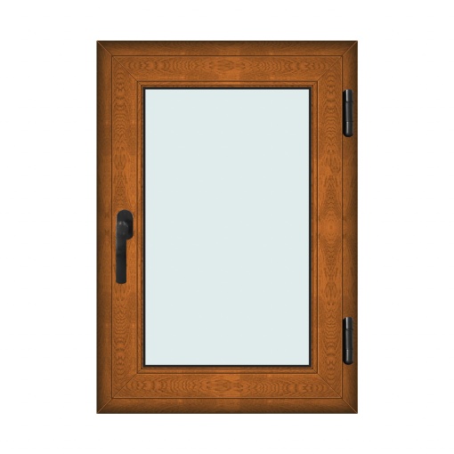 Fereastra 70x100cm, 1 canat, maro, stejar auriu, dreapta si rabatare, Klass, 7cm, 6 camere, 2 garnituri