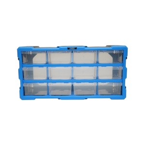 Cutie depozitare albastra din plastic modulara, 12 sertare 497x157x250mm, Cod: DISLN09, Brand: BRECKNER GERMANY - Img 1