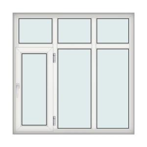 Fereastra 160x160cm, 3 canate, 1 deschidere, dreapta, alb, Kirchberger - Img 1