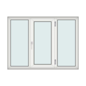 Fereastra 175x130cm, 3 canate, alb, dreapta si rabatare, Eurotech, 8.1cm, 6 camere, 3 garnituri - Img 1