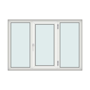 Fereastra 190x130cm, 3 canate, alb, dreapta si rabatare, Klass, 7cm, 6 camere, 2 garnituri - Img 1