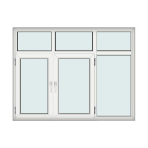 Fereastra 217x160cm, 3 canate, 2 deschideri, cu montant fix, alb, Kirchberger - Img 1