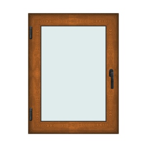 Fereastra 90x120cm, 1 canat, maro, stejar auriu, stanga si rabatare, Klass, 7cm, 6 camere, 2 garnituri - Img 1
