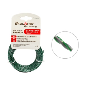 Fir patrat rasucit pentru motocoasa 2.4mmx15m, Cod: BK99770, Brand: BRECKNER GERMANY - Img 1
