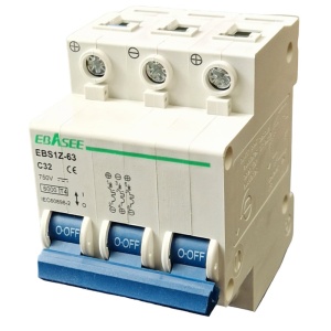 Siguranta automata tip intreruptor 3P, 32A, 750V, EBS1Z-63, Ebasee - Img 4