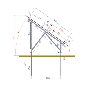 Sistem complet montare, structura pe sol pentru 22 panouri solare fotovoltaice unghi 35 grade, Cod: BK77906, Brand: BRECKNER GERMANY - Img 2