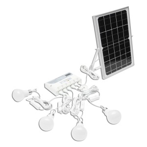 Sistem pentru iluminat cu 4 becuri LED, panou solar, 9V/12W si 1xUSB incarcare telefon, Cod: BK69218 Echivalență: DISDW38, Breckner Germany - Img 2
