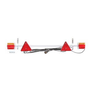 Bara remorca ajustabila 1000-1600mm 2x lampa LED, 2x triunghi reflectorizant, cablu 6m si priza 7 pini 12/24V Cod: DISCK68, Autospeed - Img 2