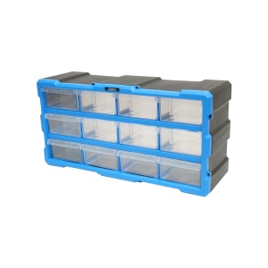 Cutie depozitare albastra din plastic modulara, 12 sertare 497x157x250mm, Cod: DISLN09, Brand: BRECKNER GERMANY - Img 2